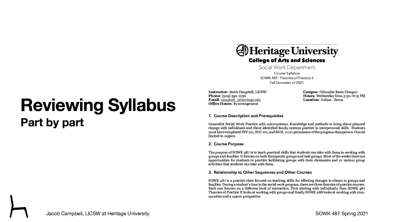 Go section by section
